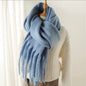 Men Wool & Women Woollen Cashmere Touch Scarf - Warm Fringe Shawl