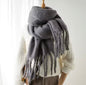 Men Wool & Women Woollen Cashmere Touch Scarf - Warm Fringe Shawl