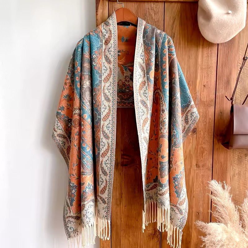 Luxury Women Classic Pashmina Cashmere Touch Scarf - Warm Fringe Pashmina Shawl