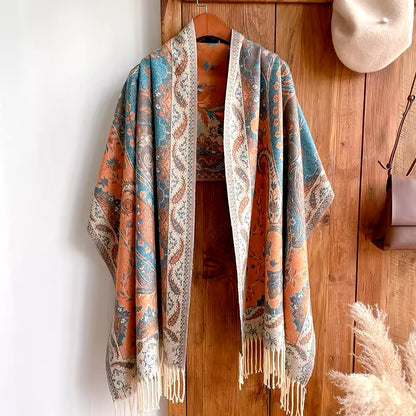 Luxury Women Classic Pashmina Cashmere Touch Scarf - Warm Fringe Pashmina Shawl