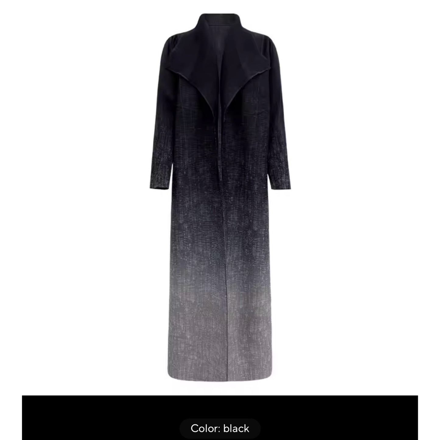 Women Split Abaya Fashion Open Front Long Coat Gradient Loose Design Trench Coat