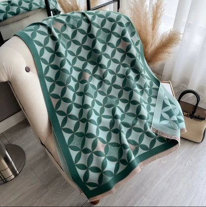 Women Luxurious Cashmere Touch Scarf - Warm Fringe Shawl