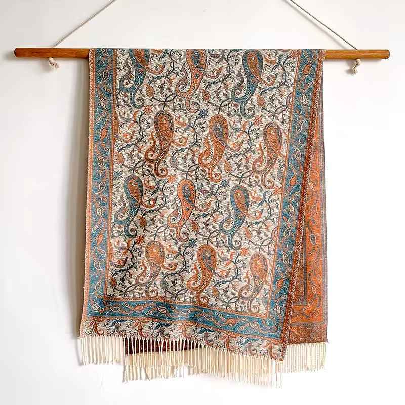 Luxury Women Classic Pashmina Double Sided Cashmere Touch Scarf - Warm Fringe Shawl