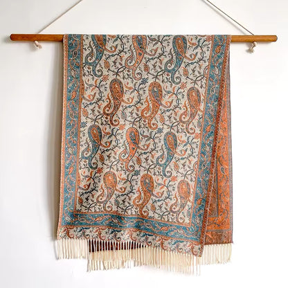 Luxury Women Classic Pashmina Double Sided Cashmere Touch Scarf - Warm Fringe Shawl