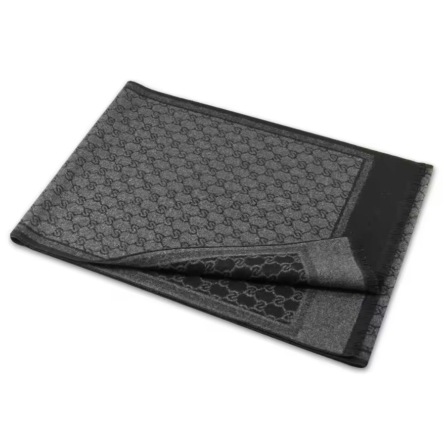 Men & Women Checked Pattern Cashmere Touch Scarf - Warm Fringe Shawl