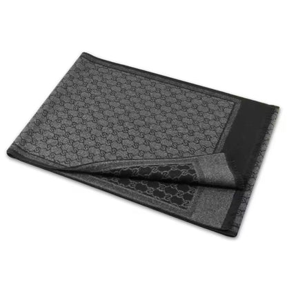 Men & Women Checked Pattern Cashmere Touch Scarf - Warm Fringe Shawl