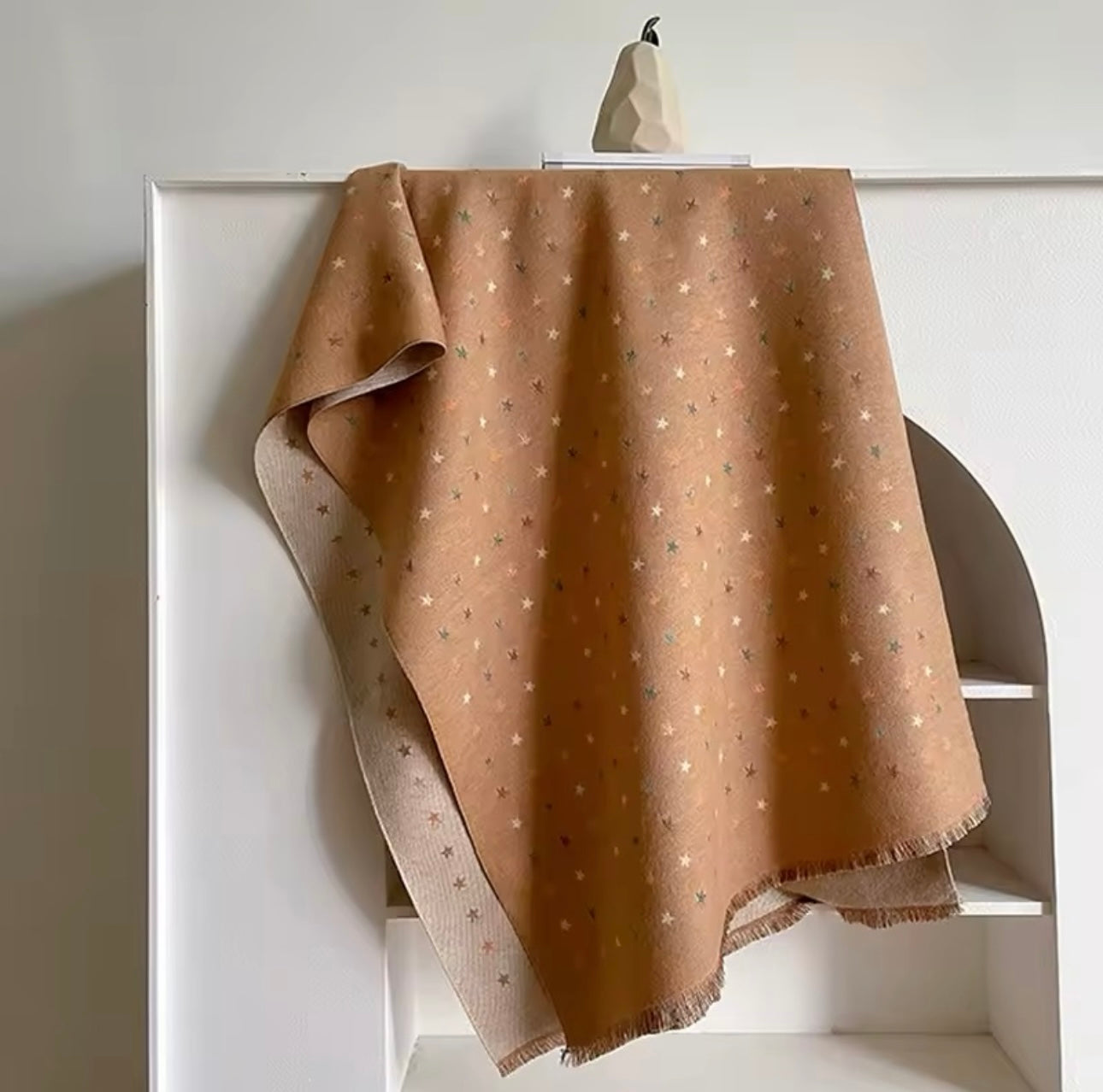 Women Luxurious Cashmere Touch Scarf - Warm Fringe Shawl