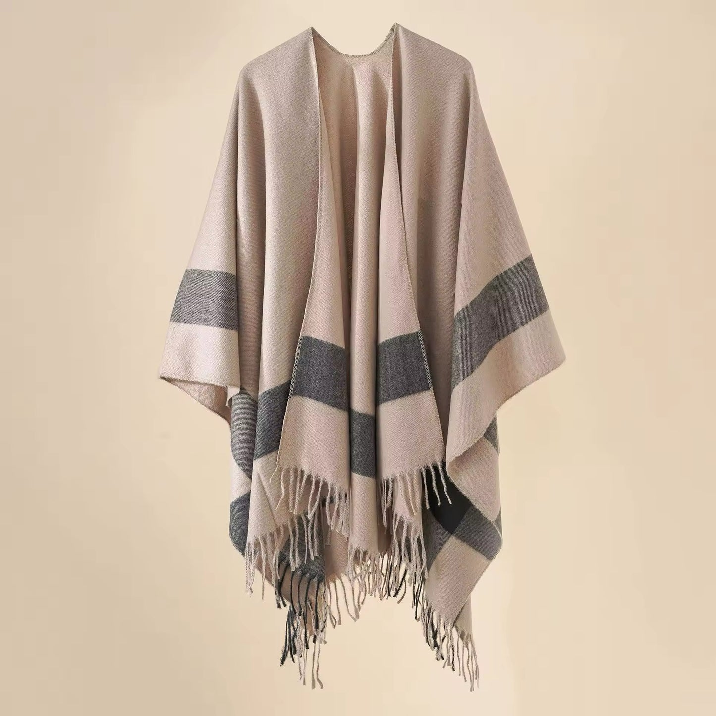 Cashmere Wool Cape Scarf Split Thickened Autumn and Winter Women Cape