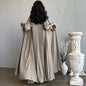 Women Split Abaya Open Front Kaftan Arab Long Robe