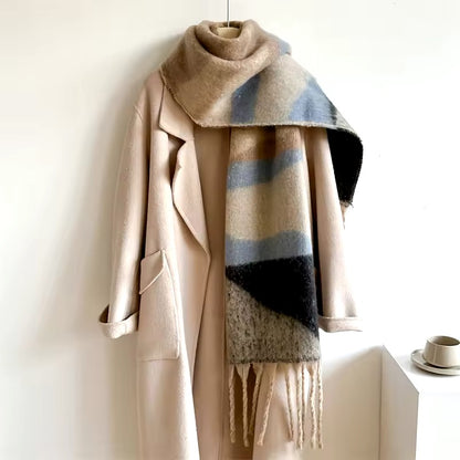 Women Woollen & Men Wool Scarf - Warm Fringe Shaw
