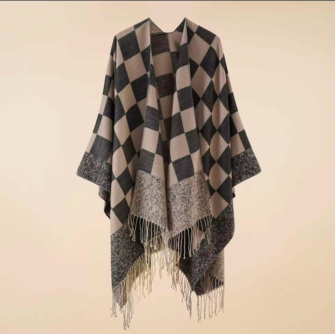 Cashmere Wool Cape Scarf Split Thickened Autumn and Winter Women Cape