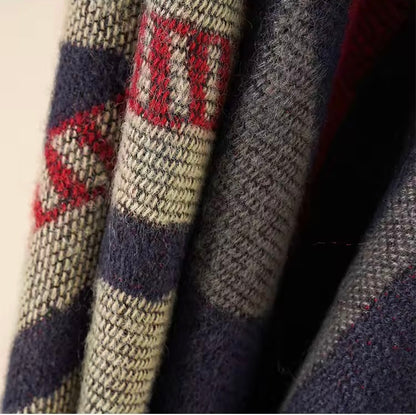 Cashmere Wool Cape Scarf Split Thickened Autumn and Winter Women Cape