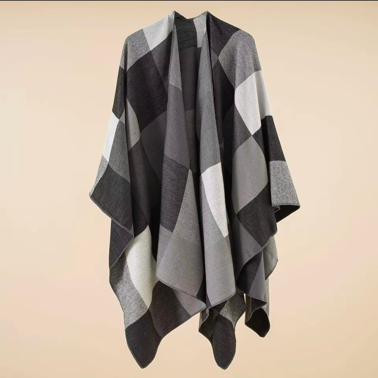 Cashmere Wool Cape Scarf Split Thickened Autumn and Winter Women Cape