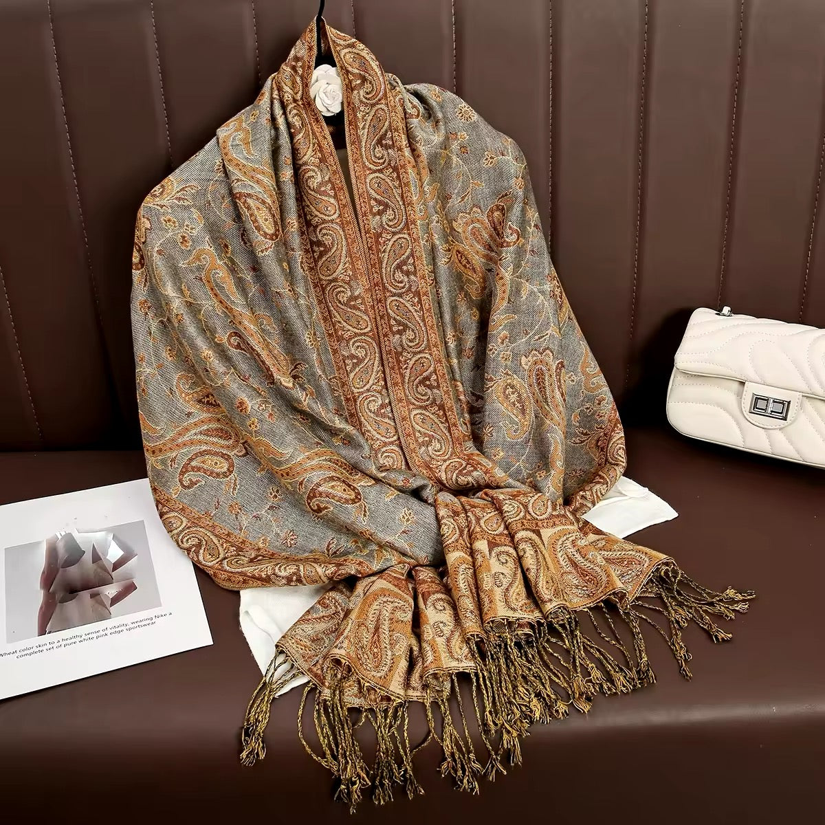Luxury Women Classic Pashmina  Cashmere Touch Bohemia Scarf - Warm Fringe Shawl