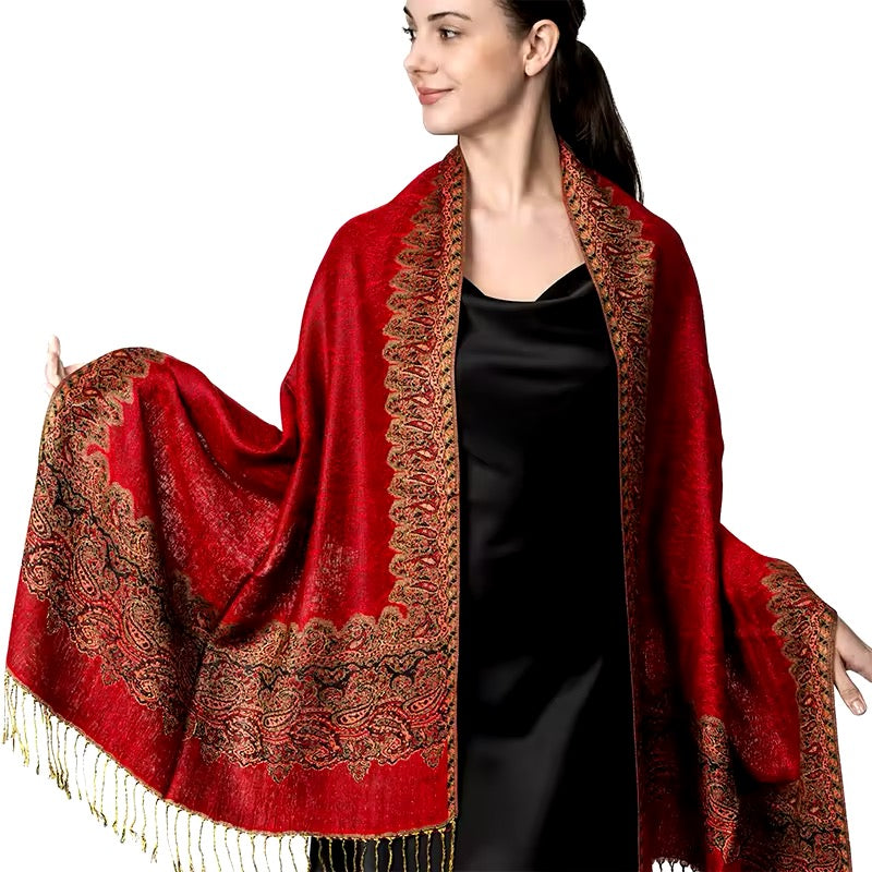 Luxury Women Classic Pashmina Cashmere Touch Bohemia Scarf - Warm Fringe Shawl