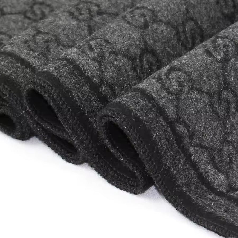 Men & Women Checked Pattern Cashmere Touch Scarf - Warm Fringe Shawl