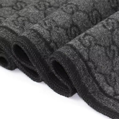 Men & Women Checked Pattern Cashmere Touch Scarf - Warm Fringe Shawl