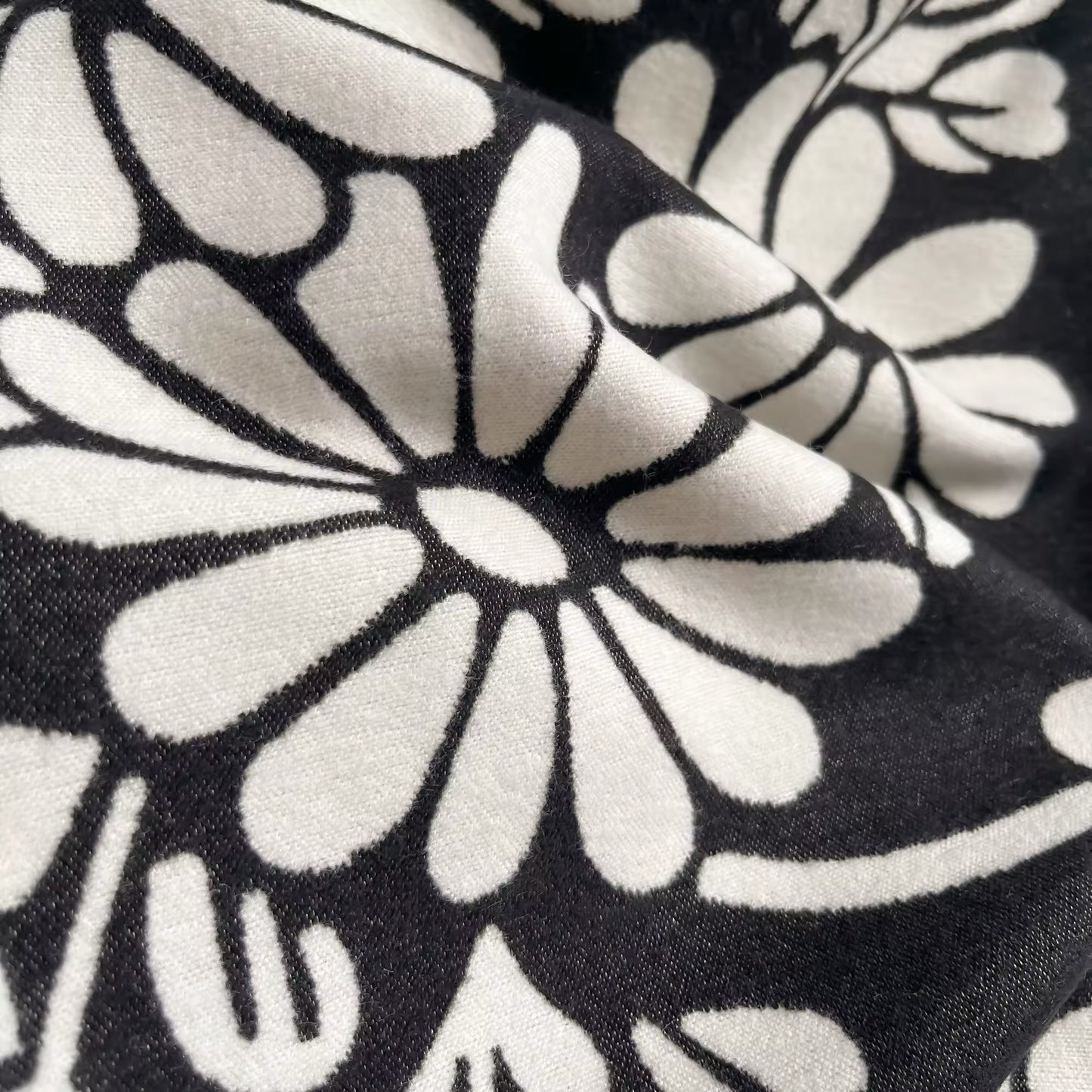 Luxury Women Floral Cashmere Touch Flower Scarf - Warm Fringe Shawl