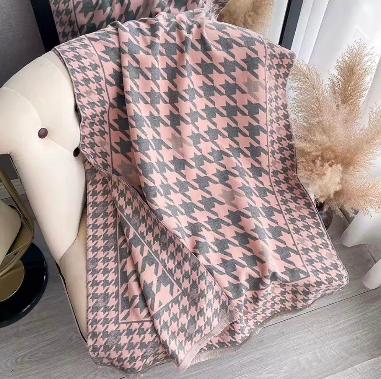 Women Luxurious Cashmere Touch Scarf - Warm Fringe Shawl