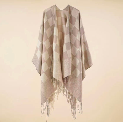 Cashmere Wool Cape Scarf Split Thickened Autumn and Winter Women Cape