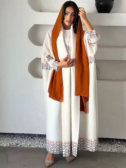 Women Split Abaya Open Front Kaftan Arab Long Robe Women Luxury Abaya