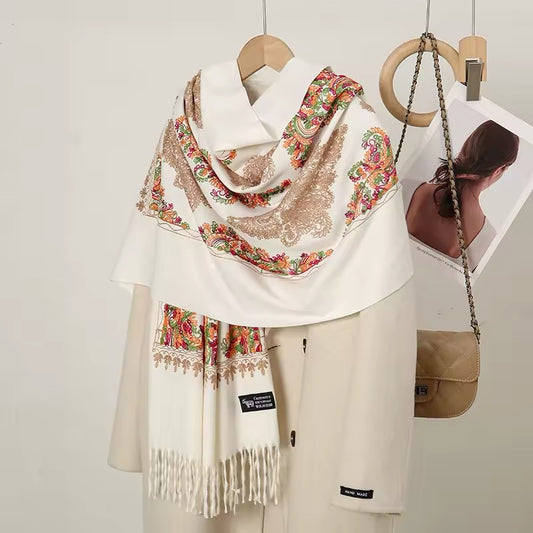 Women Embroidered Scarf Elegant and Versatile for Women Floral Shawl
