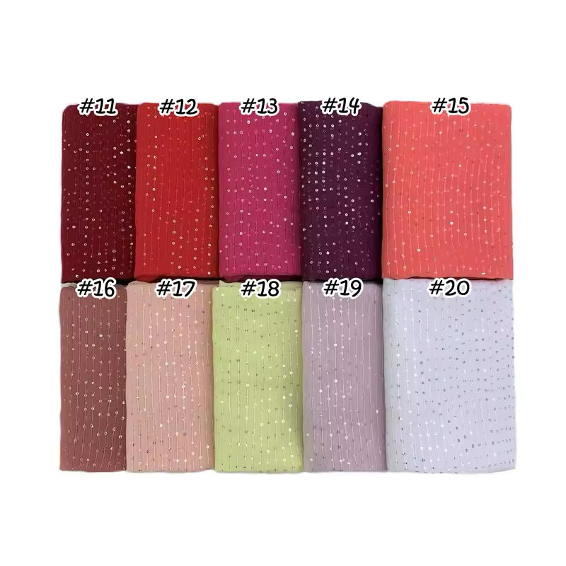 Women Glimmer Shiny Women Hijab Scarf Muslim Long Scarves Light Weight