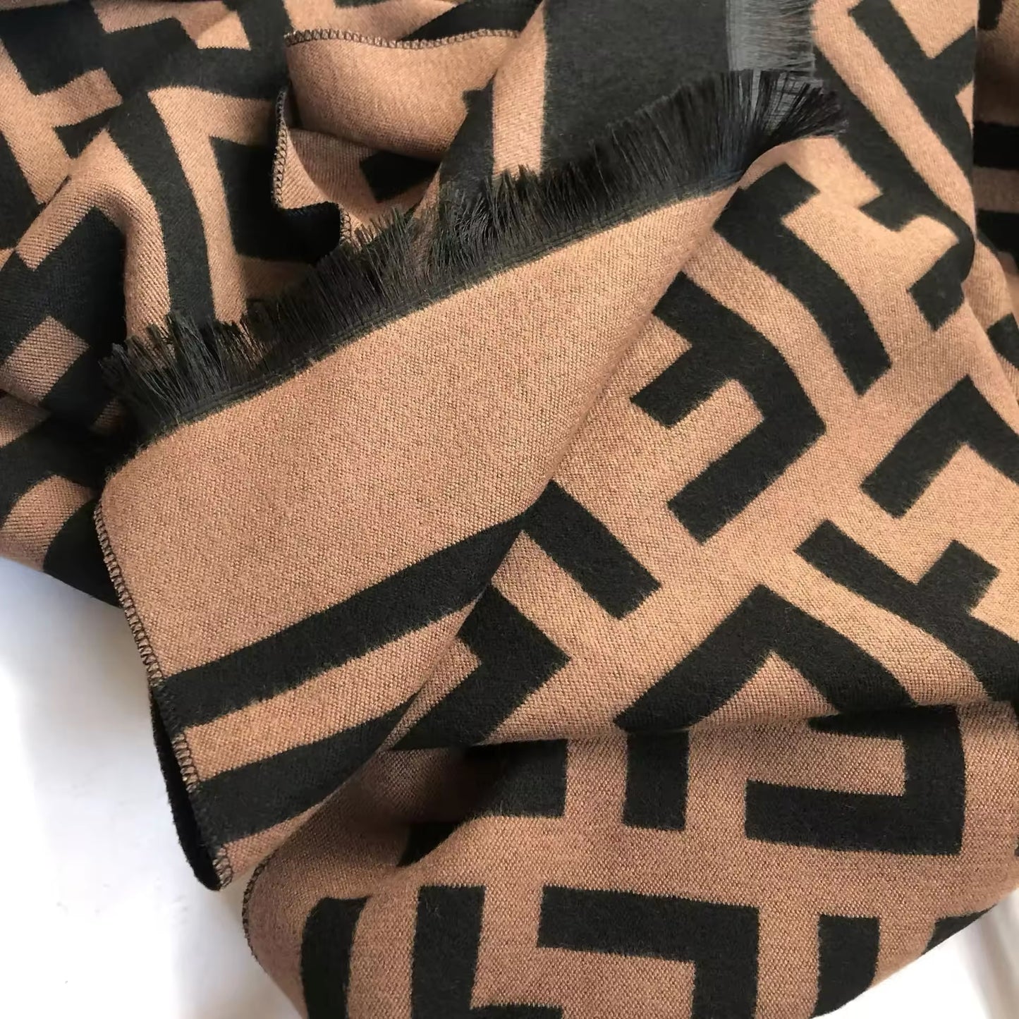 Women Luxurious Cashmere Touch Scarf - Warm Fringe Shawl