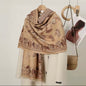 Luxury Women Classic Pashmina Double Sided Cashmere Touch Scarf - Warm Fringe Shawl Women Floral