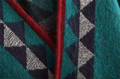 Cashmere Wool Cape Scarf Split Thickened Autumn and Winter Women Cape