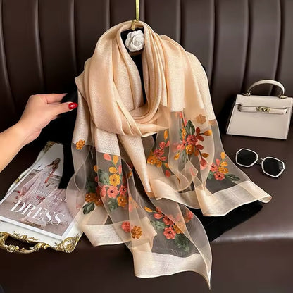 Women Embroidered Scarf Elegant and Versatile for Women Floral Shawl