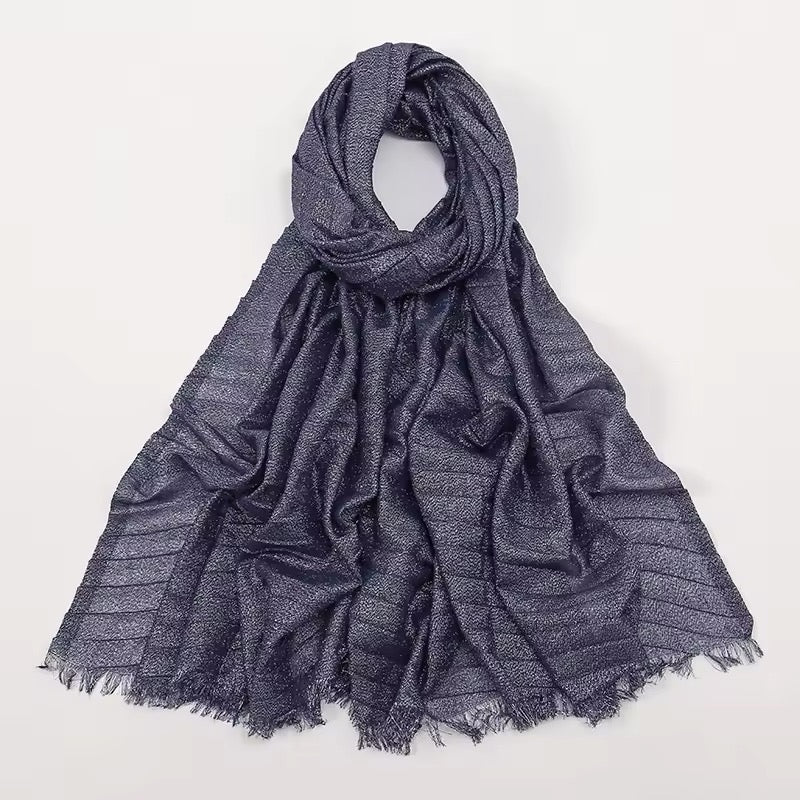 Women Glimmer Shiny Women Hijab Scarf Muslim Long Scarves Light Weight
