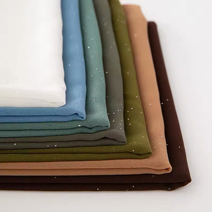 Women Glimmer Shiny Women Hijab Scarf Muslim Long Scarves Light Weight