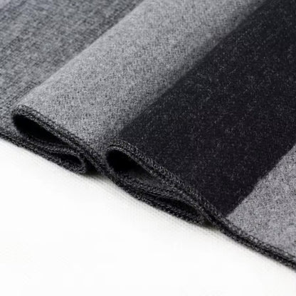 Men & Women Checked Pattern Cashmere Touch Scarf - Warm Fringe Shawl