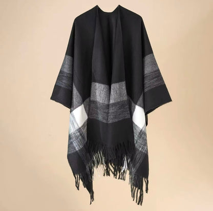 Cashmere Wool Cape Scarf Split Thickened Autumn and Winter Women Cape