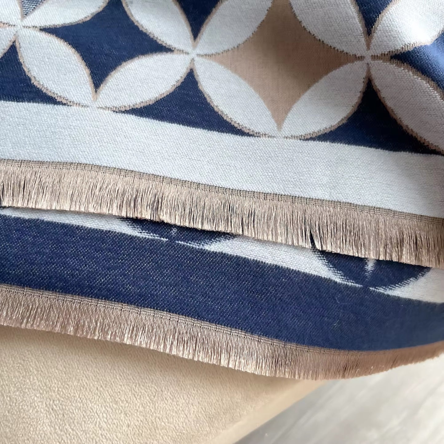 Women Luxurious Cashmere Touch Scarf - Warm Fringe Shawl