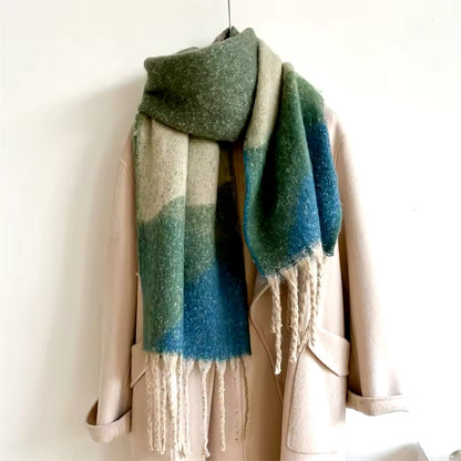 Women Woollen & Men Wool Scarf - Warm Fringe Shaw