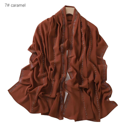 Women Glimmer Shiny Women Hijab Scarf Muslim Long Scarves Light Weight