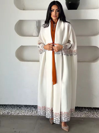 Women Split Abaya Open Front Kaftan Arab Long Robe Women Luxury Abaya