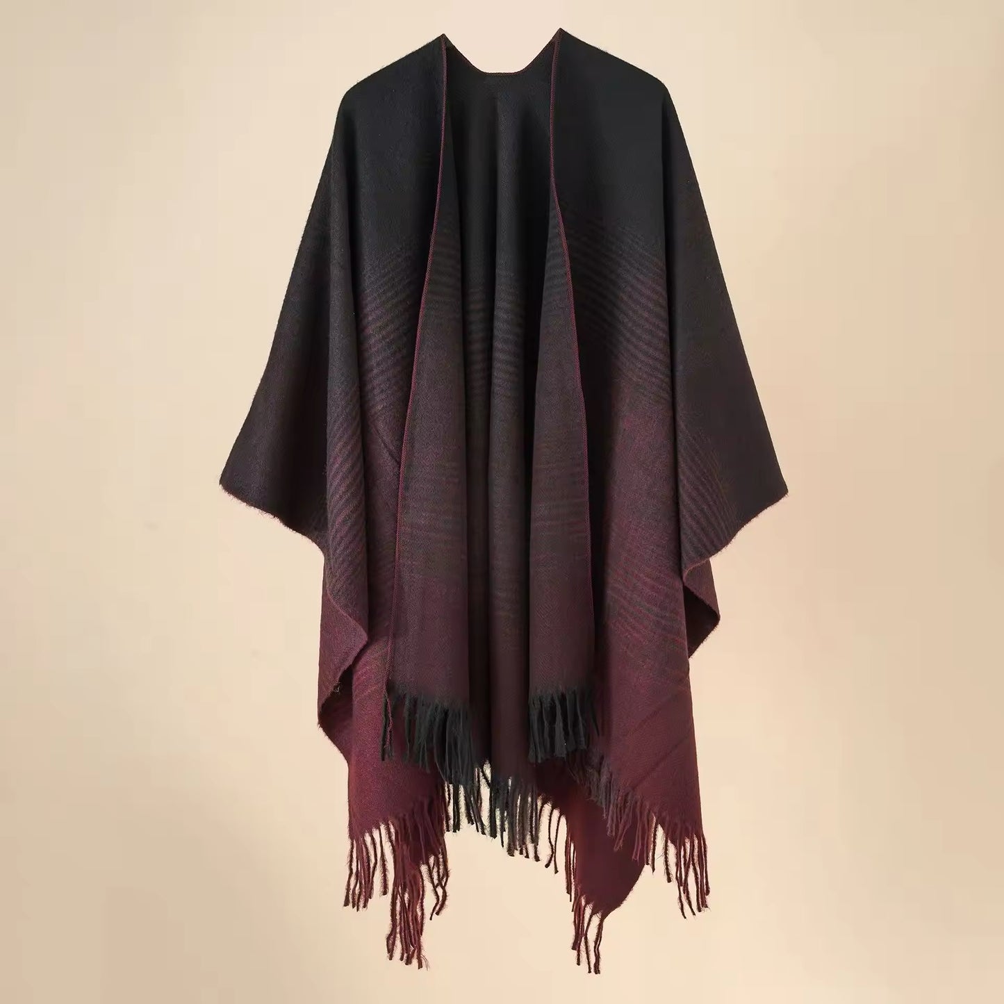 Cashmere Wool Cape Scarf Split Thickened Autumn and Winter Women Cape