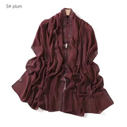 Women Glimmer Shiny Women Hijab Scarf Muslim Long Scarves Light Weight