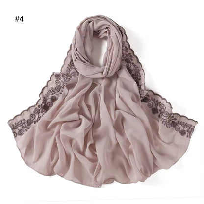 Women Embroidered Scarf Elegant and Versatile for Women Floral Shawl