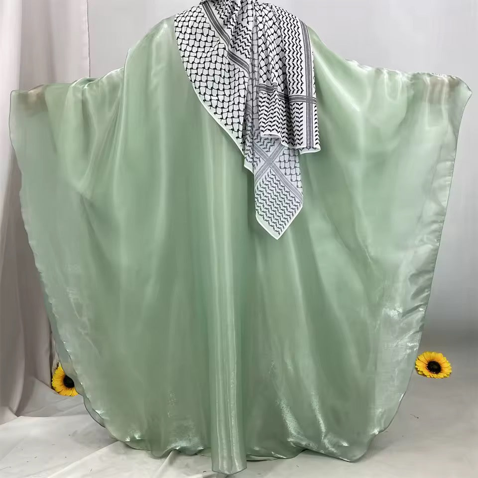 Women Split Abaya Open Front Kaftan Arab Long Robe