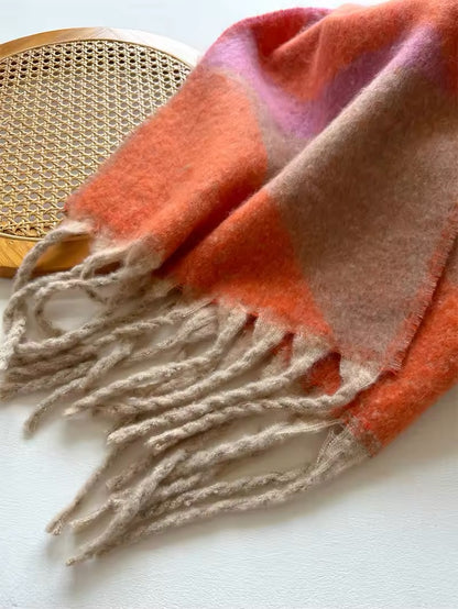 Women Woollen & Men Wool Scarf - Warm Fringe Shaw