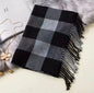 Men &  Women Checked Pattern Cashmere Touch Scarf - Warm Fringe Shawl
