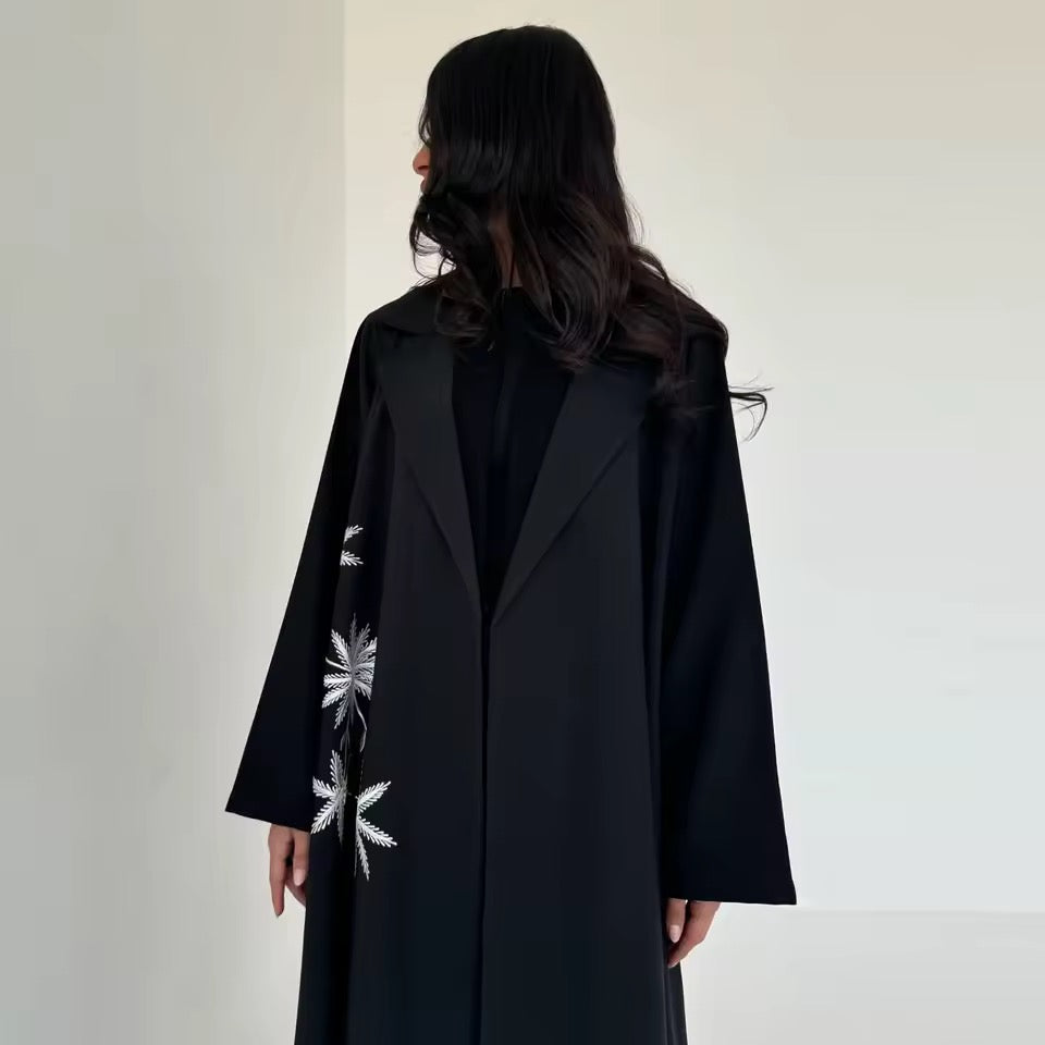 Split Women Black Abaya Modest Clothing Women Split Coat Abaya