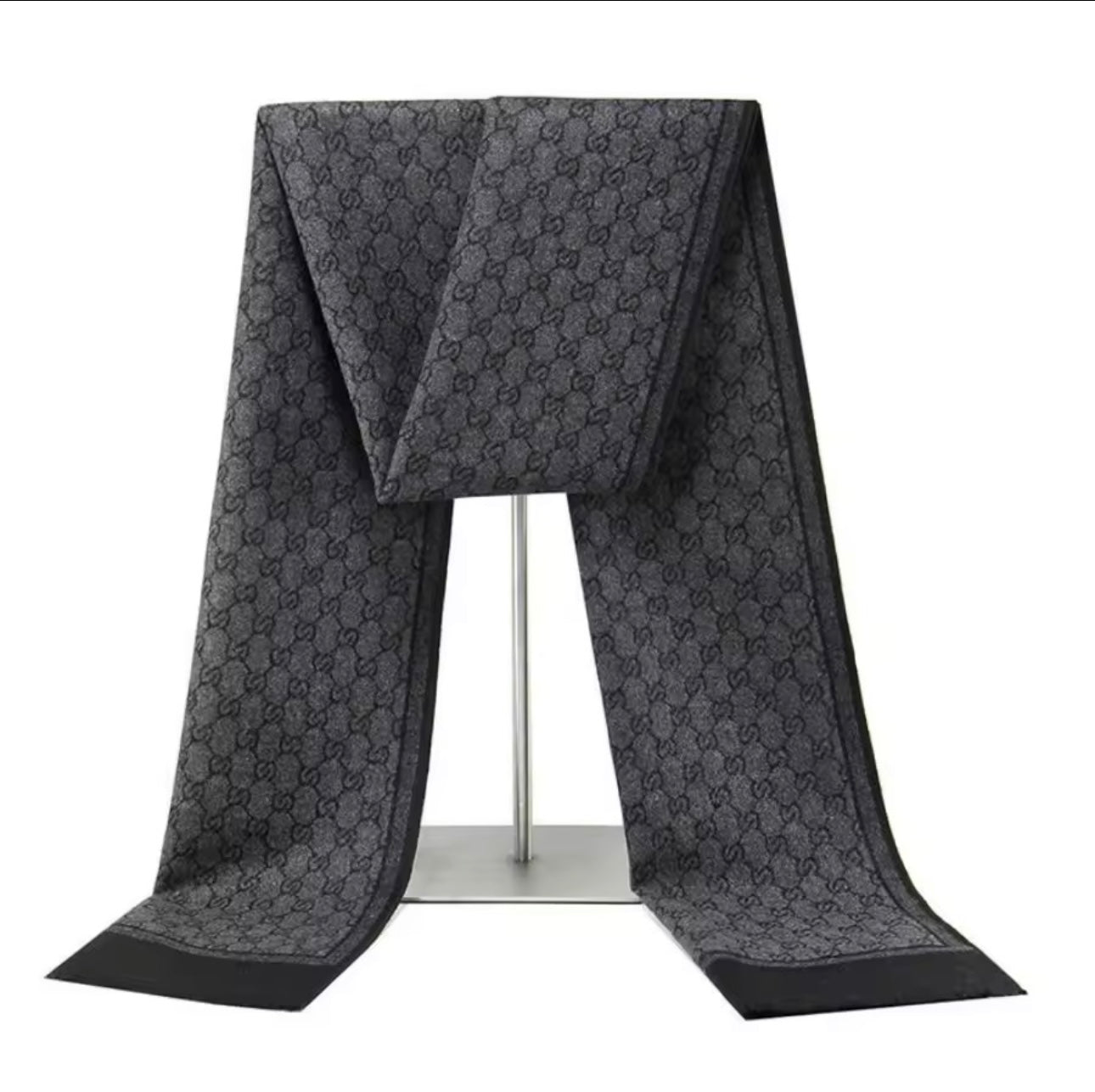 Men & Women Checked Pattern Cashmere Touch Scarf - Warm Fringe Shawl