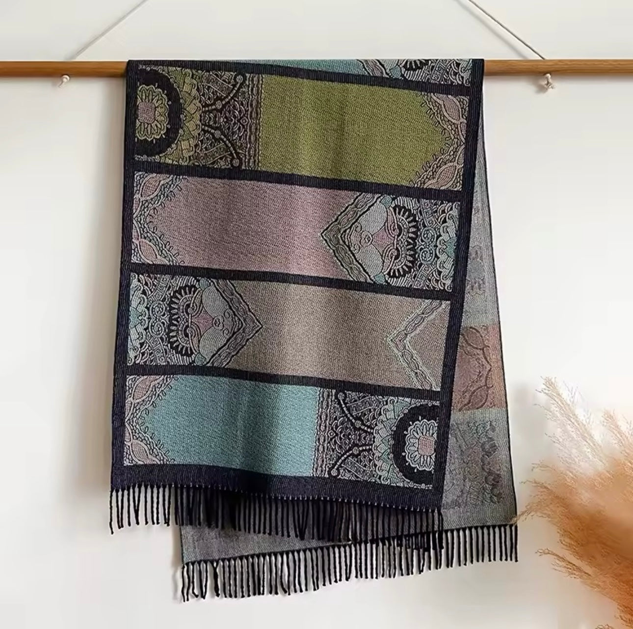 Luxury Women Classic Pashmina Double Sided Cashmere Touch Scarf - Warm Fringe Shawl UK