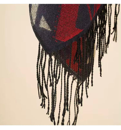 Cashmere Wool Cape Scarf Split Thickened Autumn and Winter Women Cape