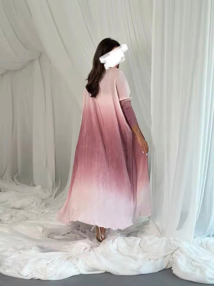 Women Split Abaya Open Front Kaftan Arab Long Robe